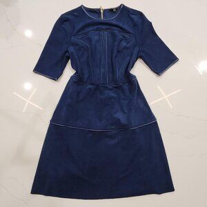 Rare Guess Sz S Faux Suede Fit Flare Blue Dress Women Night Out Special Occasion